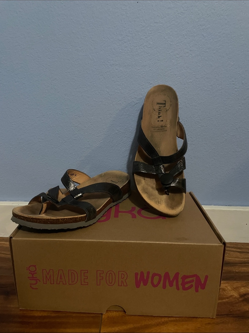 Metallic Dark Gray Sandals